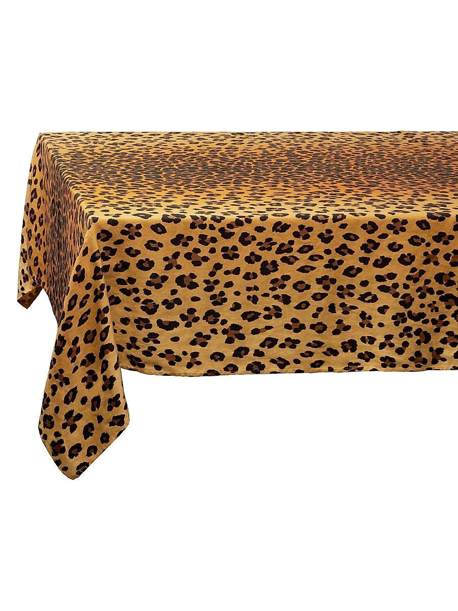 Leopard Linen Sateen Tablecloth - Size 70 x 126