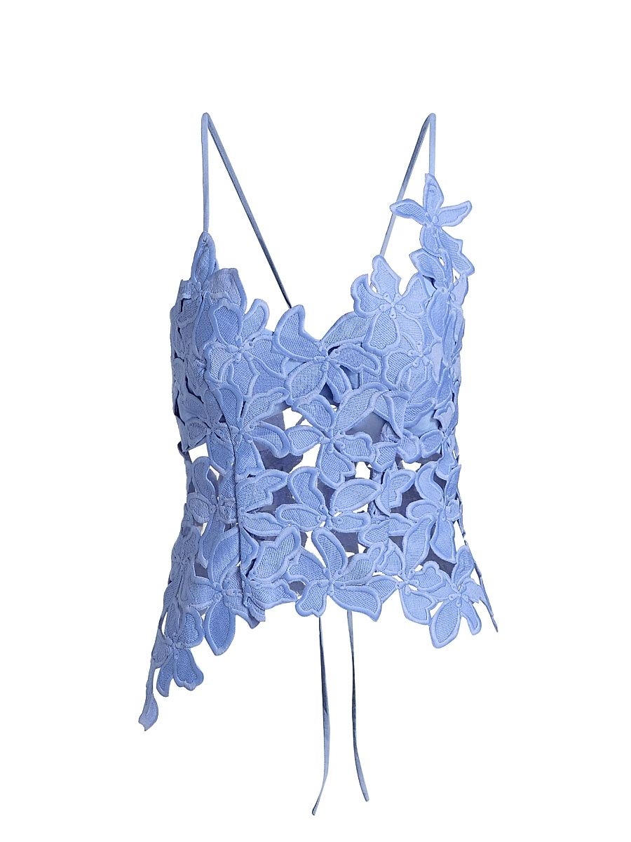 Women's Idette Embroidered Lace Top - Cornflower - Size 12