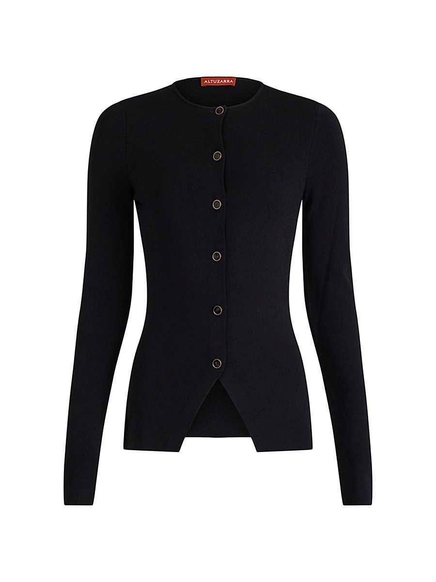 Women's Lainey Button-Front Sweater - Black - Size Large