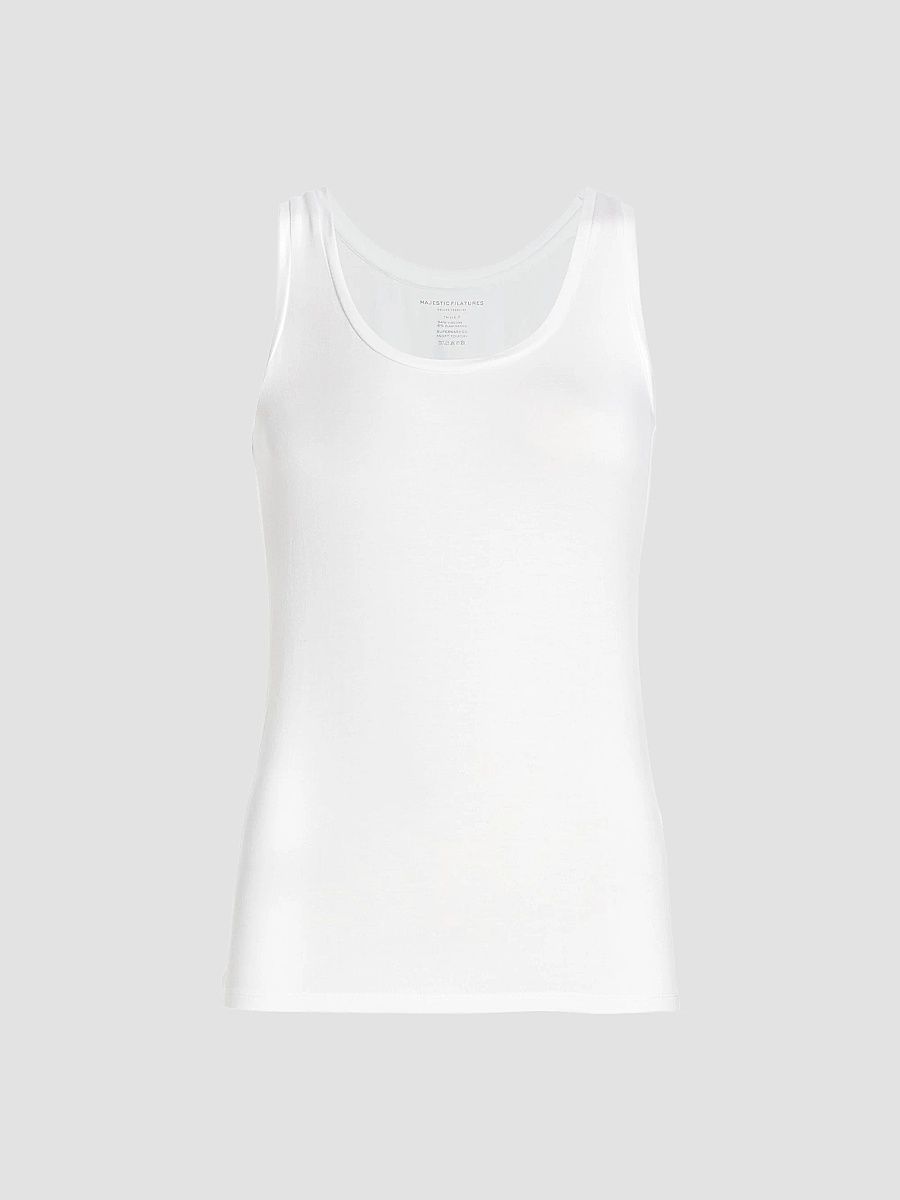 Majestic Filatures Women's Soft Touch Scoop-Neck Tank - Blanc - Size Large