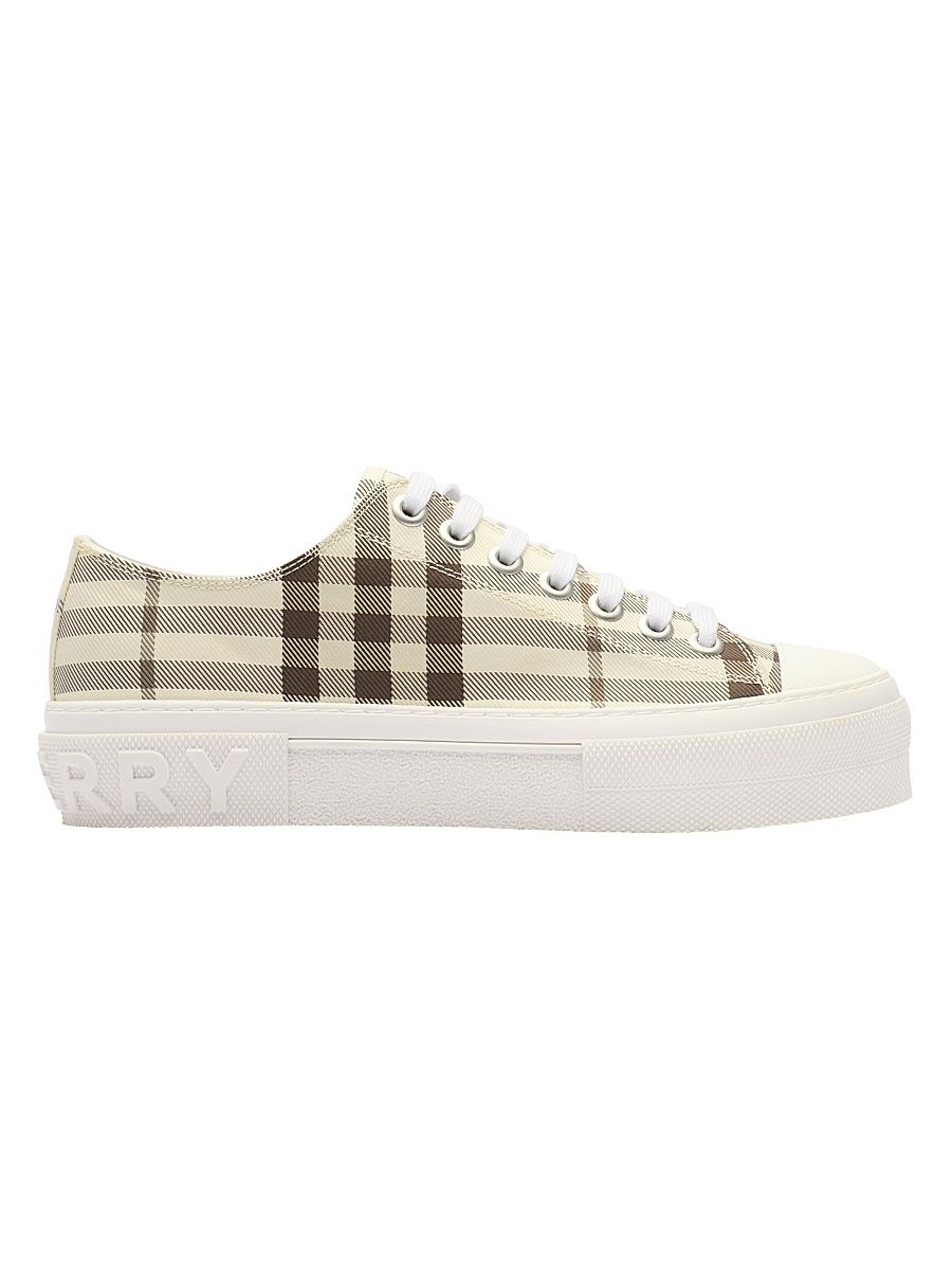 Women's Signature Plaid Platform Sneakers - Light Beige Check - Size 11