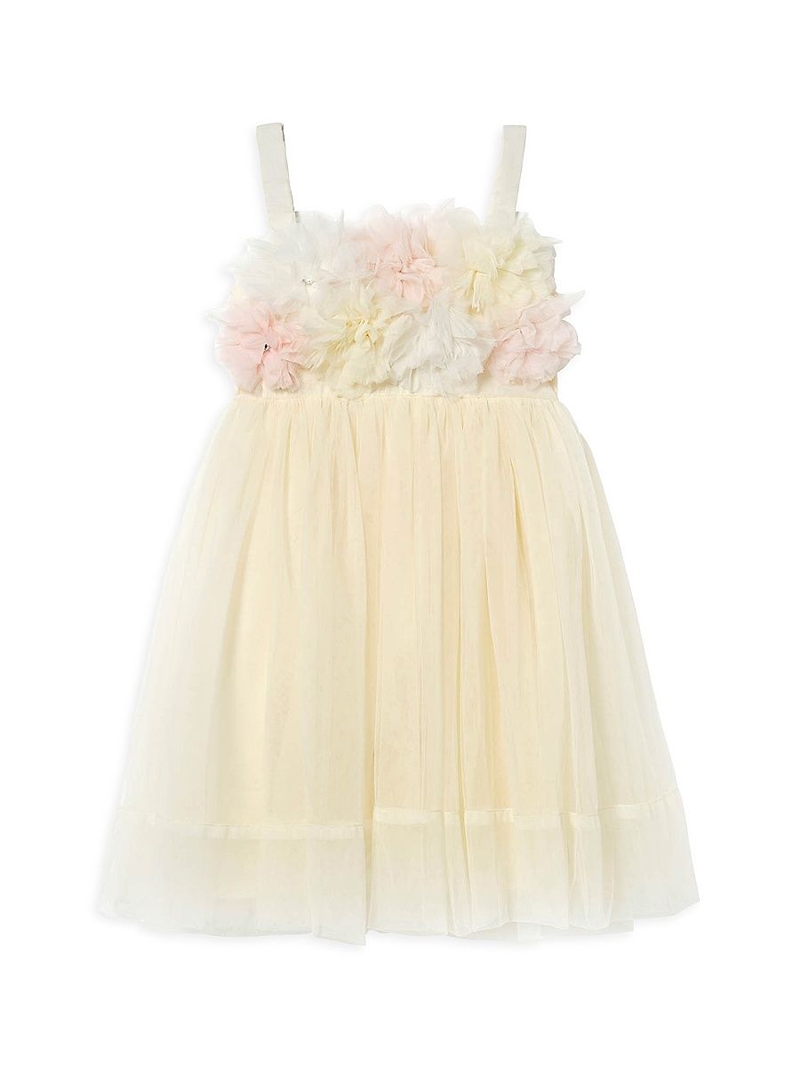 Little Girl's & Girl's Elysian Tides Tide Blossom Tulle Dress - Daffodil - Size 10