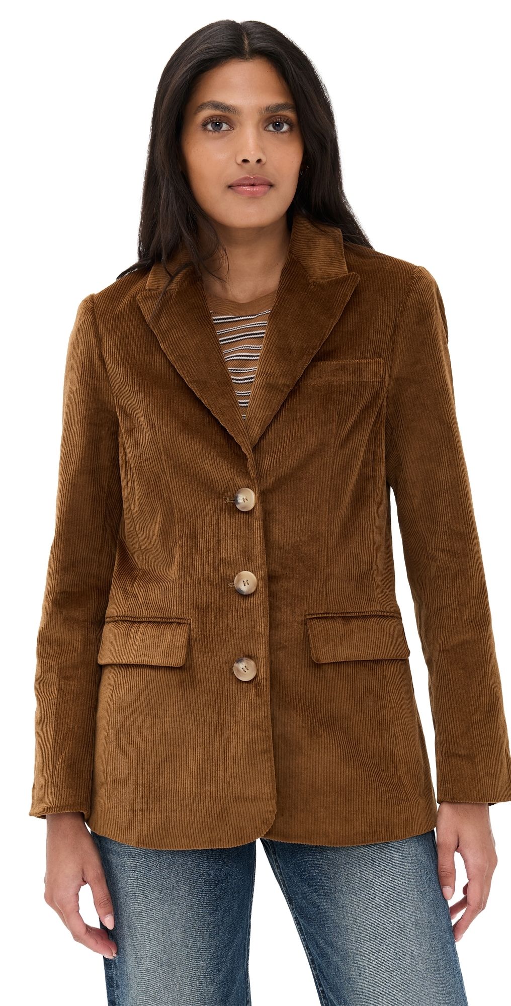 ASTR the Label Corduroy Boyfriend Blazer Camel XL