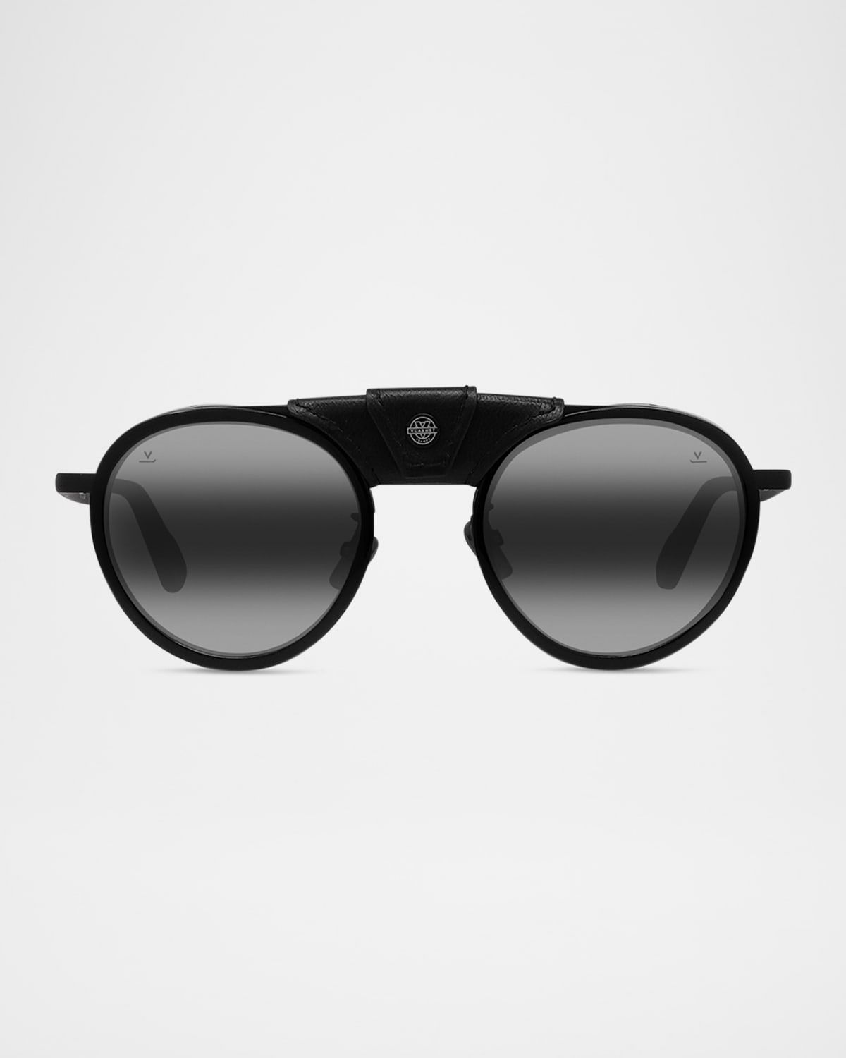 Men & apos;s Glacier 01 Titanium Round Sunglasses with Side Shields and Cord