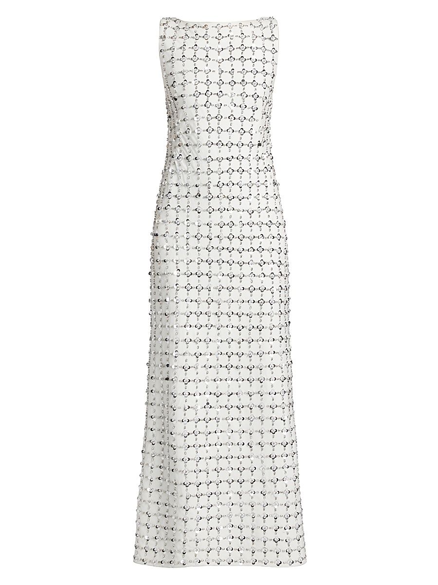 Women's Claudia Embellished Maxi Dress - White Multi - Size 2