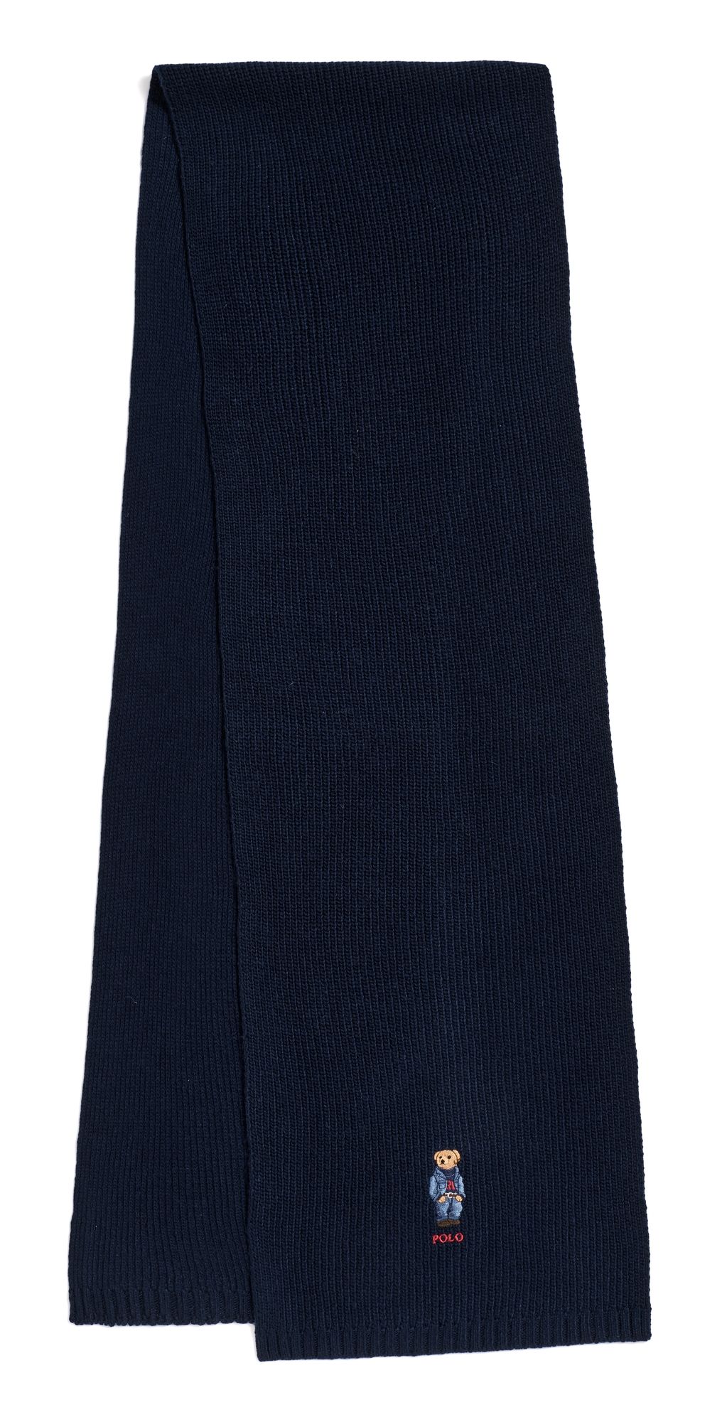 Polo Ralph Lauren Solid Denim Bear Scarf Classic Navy One Size