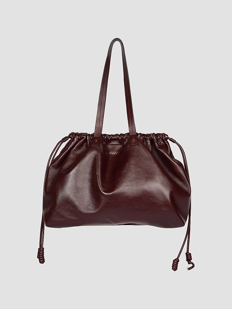Isabel Marant Women's Silven Leather Drawstring Duffle Bag - Burgundy