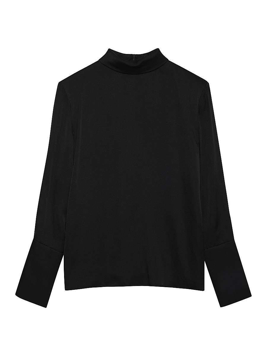 Women's Josephine Silk-Blend Top - Black - Size XS