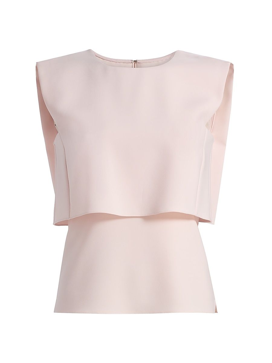 Women's Fold Layered Sleeveless Top - Petal Pink - Size 4