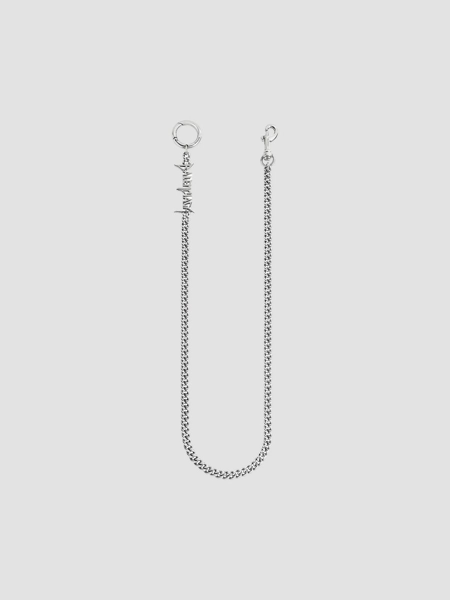Balenciaga Men's Typo Metal Trouser Chain - Silver