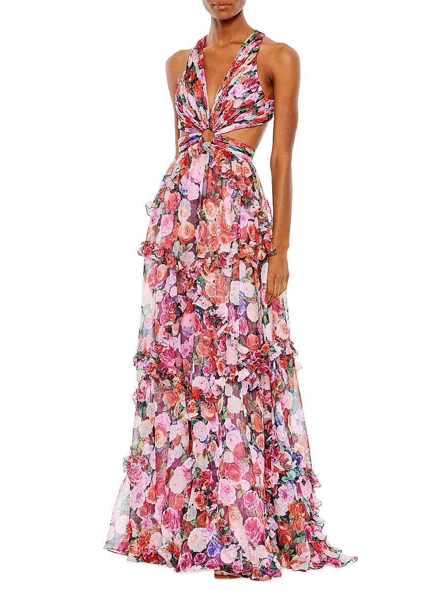 Women's Ieena Floral Cut-Out Gown - Size 0