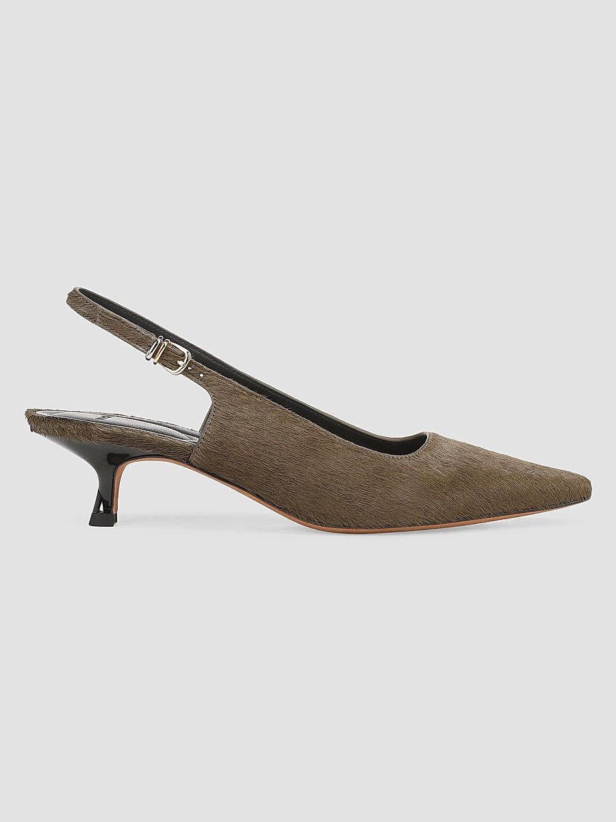 Women's Sabra II 45MM Calf-Hair Slingback Kitten Heels - Cypress - Size 5.5