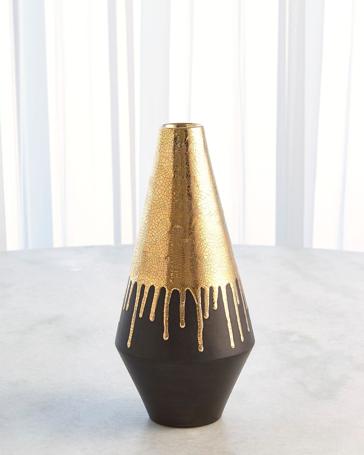 Gold Drip 13" Vase