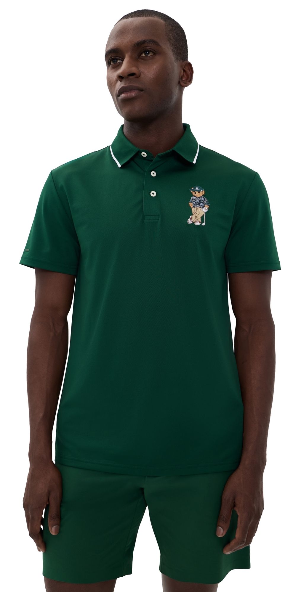 RLX Ralph Lauren Air Tech Novelty Bear Polo MOSS AGATE L