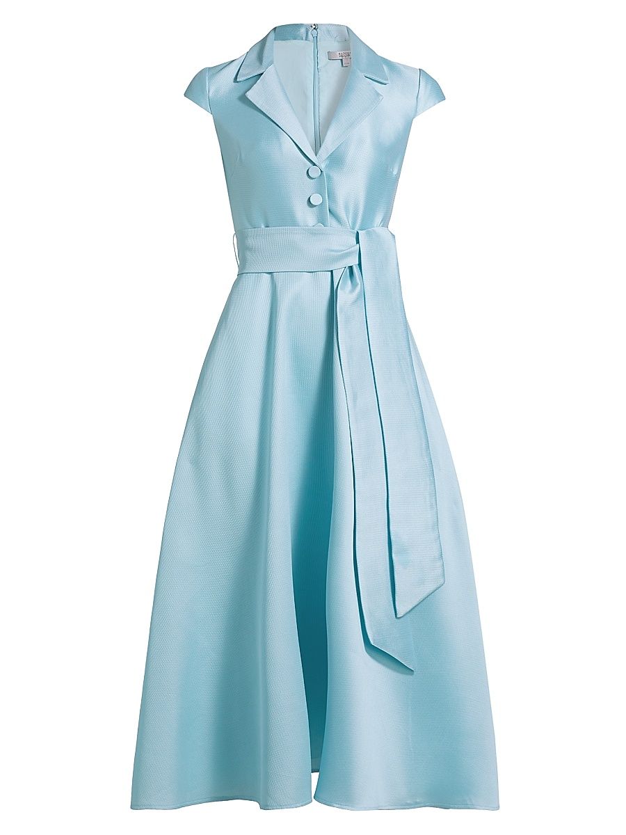 Women's Pebble Gazar Sash-Waist Cocktail Dress - Hydra Blue - Size 6