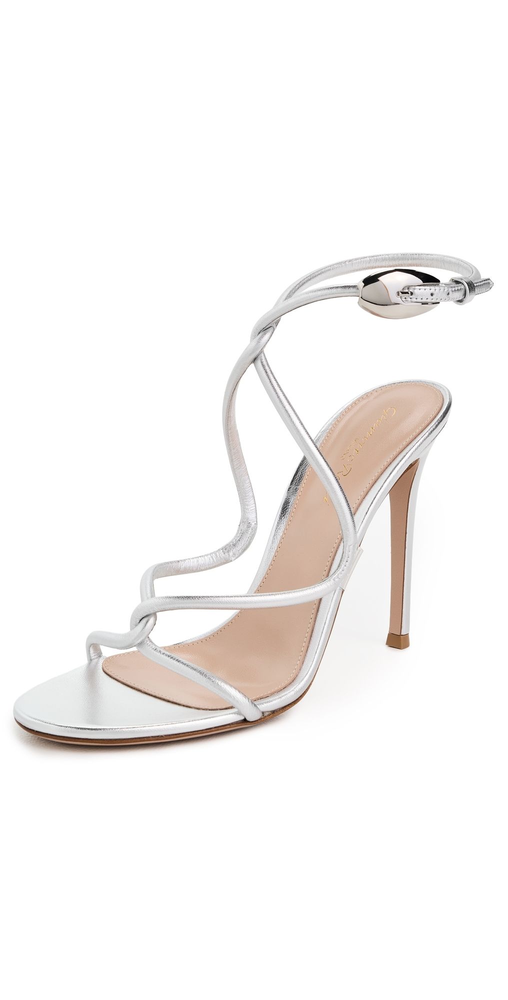 Gianvito Rossi Jungle Mamba Sandals Silver/Trasp 35