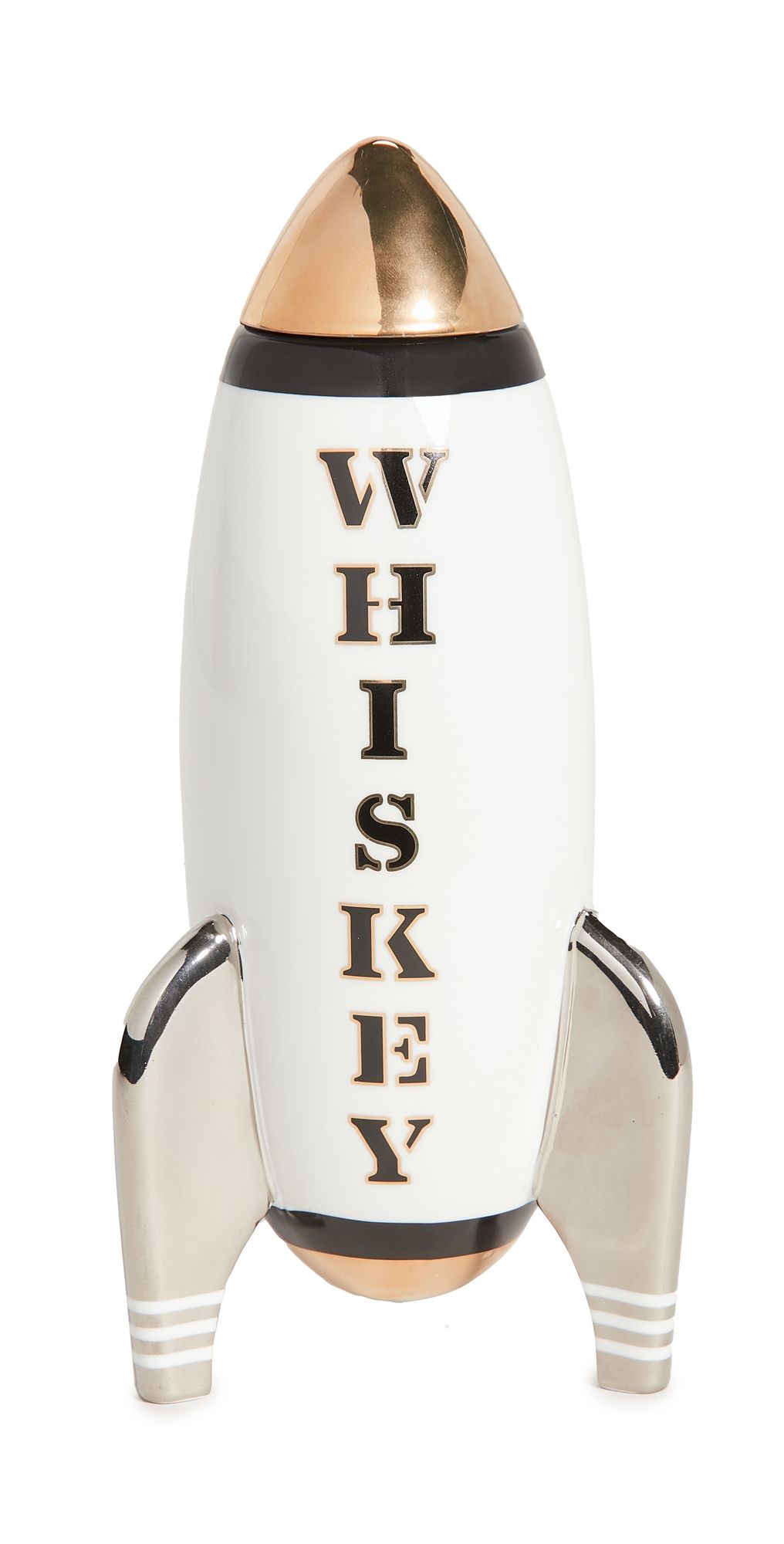 Jonathan Adler Rocket Decanter - Whiskey White w/ Black/Gold/Silver One Size