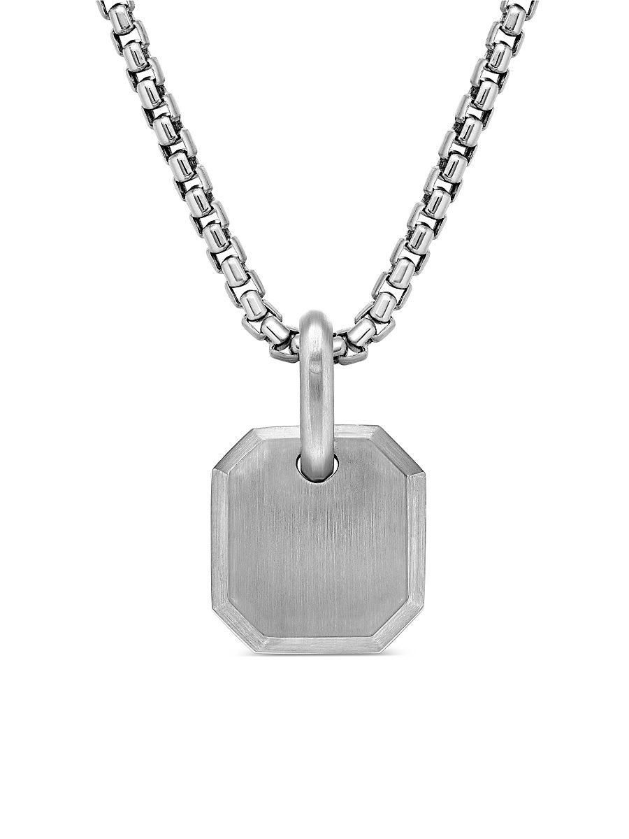 Men's Roman Amulet in Platinum, 15MM - Silver