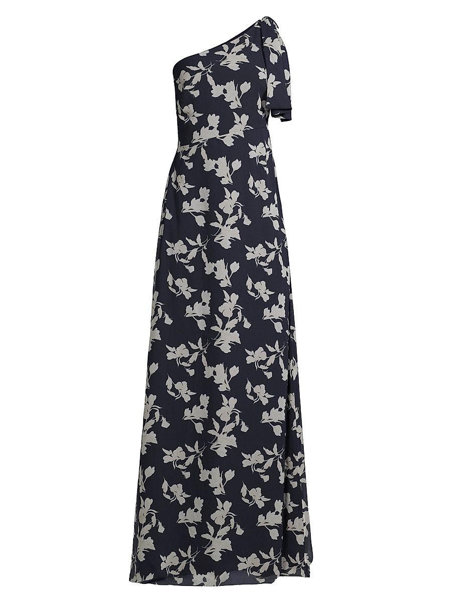 Women's Chelsea Floral One-Shoulder Gown - Navy Venetia Petal - Size 12