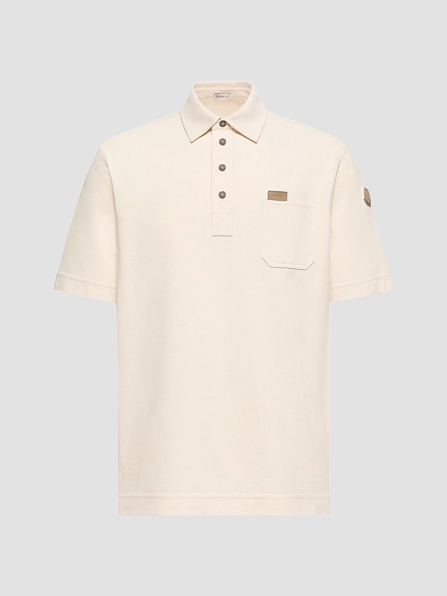 Men's Polo Shirt in Cotton - Ivory - Size XXL
