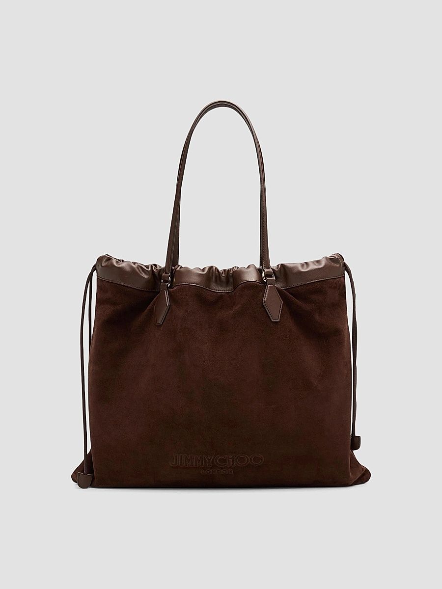 Women's Drawstring Tote Bag - Chocolate Light Gold