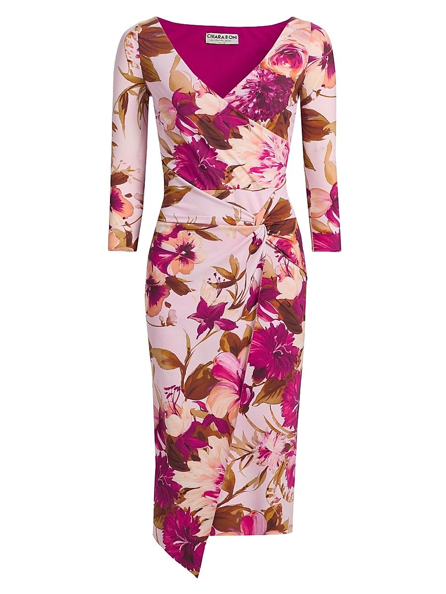 Women's Axas Floral Jersey Cocktail Dress - Ingrid Pink - Size 8