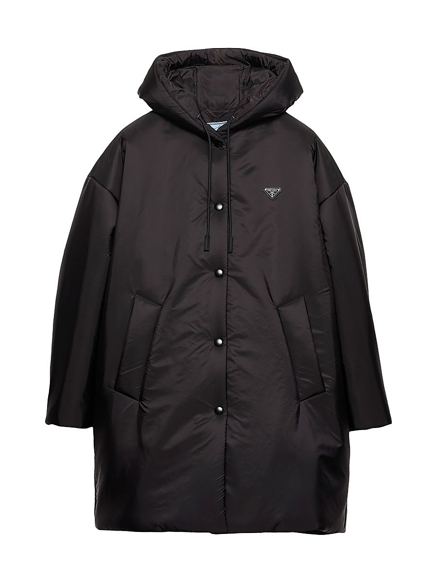 Women's Lightweight Re-Nylon Raincoat - Black - Size 8