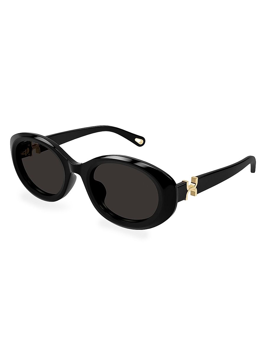 Women's 52MM Oval Sunglasses - Black