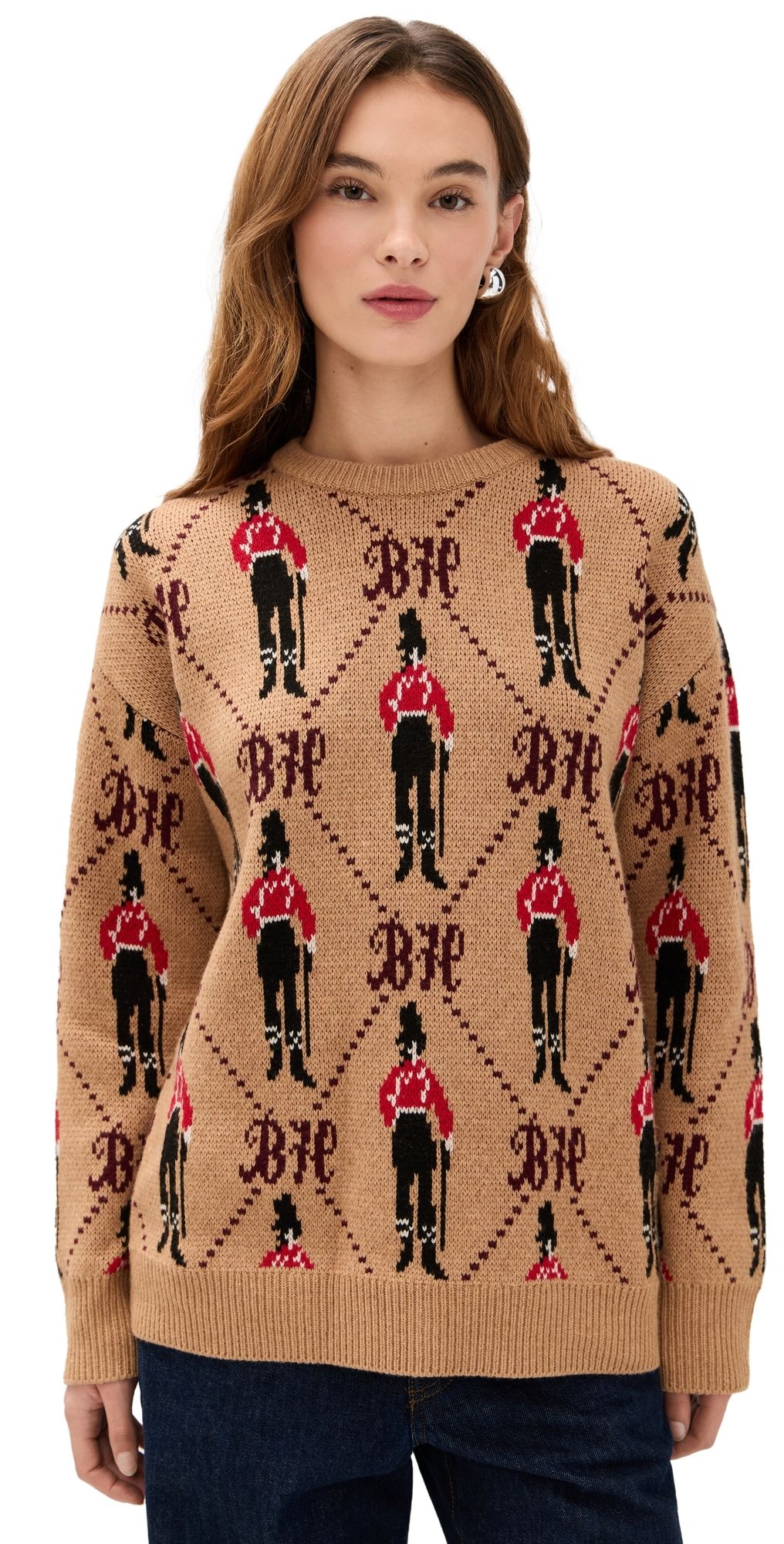 Lingua Franca Bowery Boy Crewneck Camel M