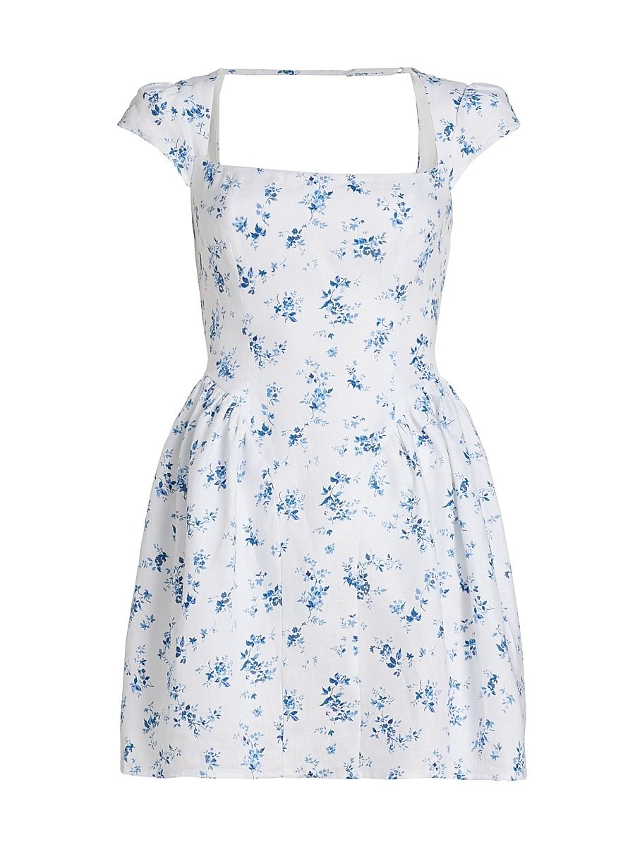 Women's Oaklyn Floral Linen Minidress - Orlaya - Size 12