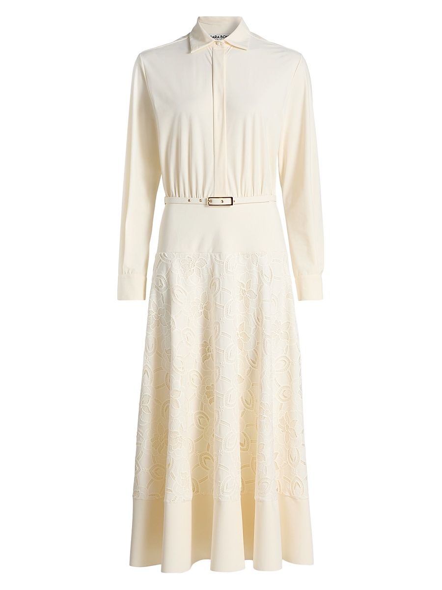 Women's Febea Lace Midi-Shirtdress - Cream - Size 8