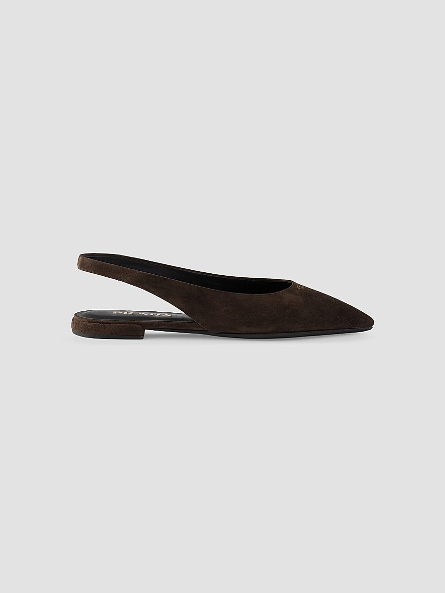 Women's Suede Ballerinas - Brown - Size 5.5