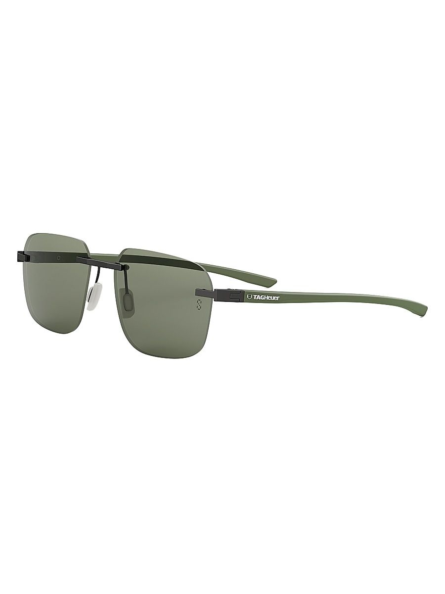 Men's Essential 56MM Pilot Sunglasses - Matte Gunmetal Green