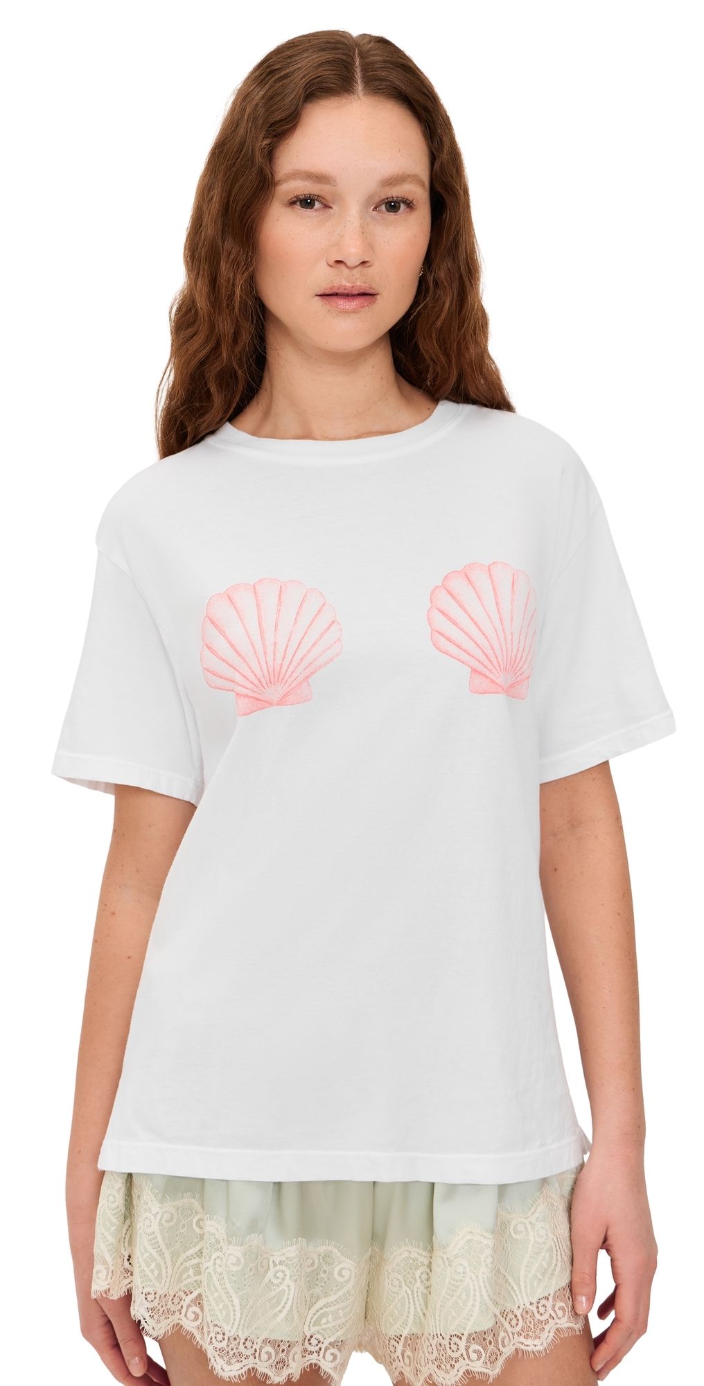 Sunny Somewhere Seashells by The Seashore Tee White S