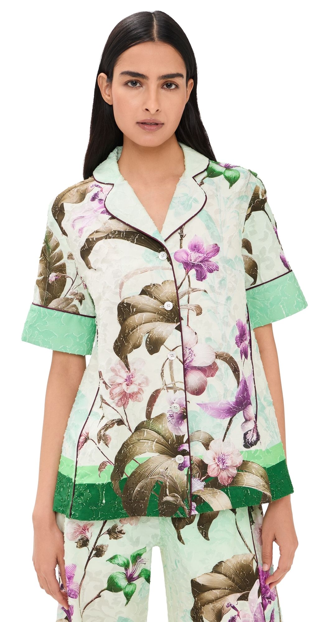 F. R.S For Restless Sleepers Bendis Top Wild Floral Verde XS