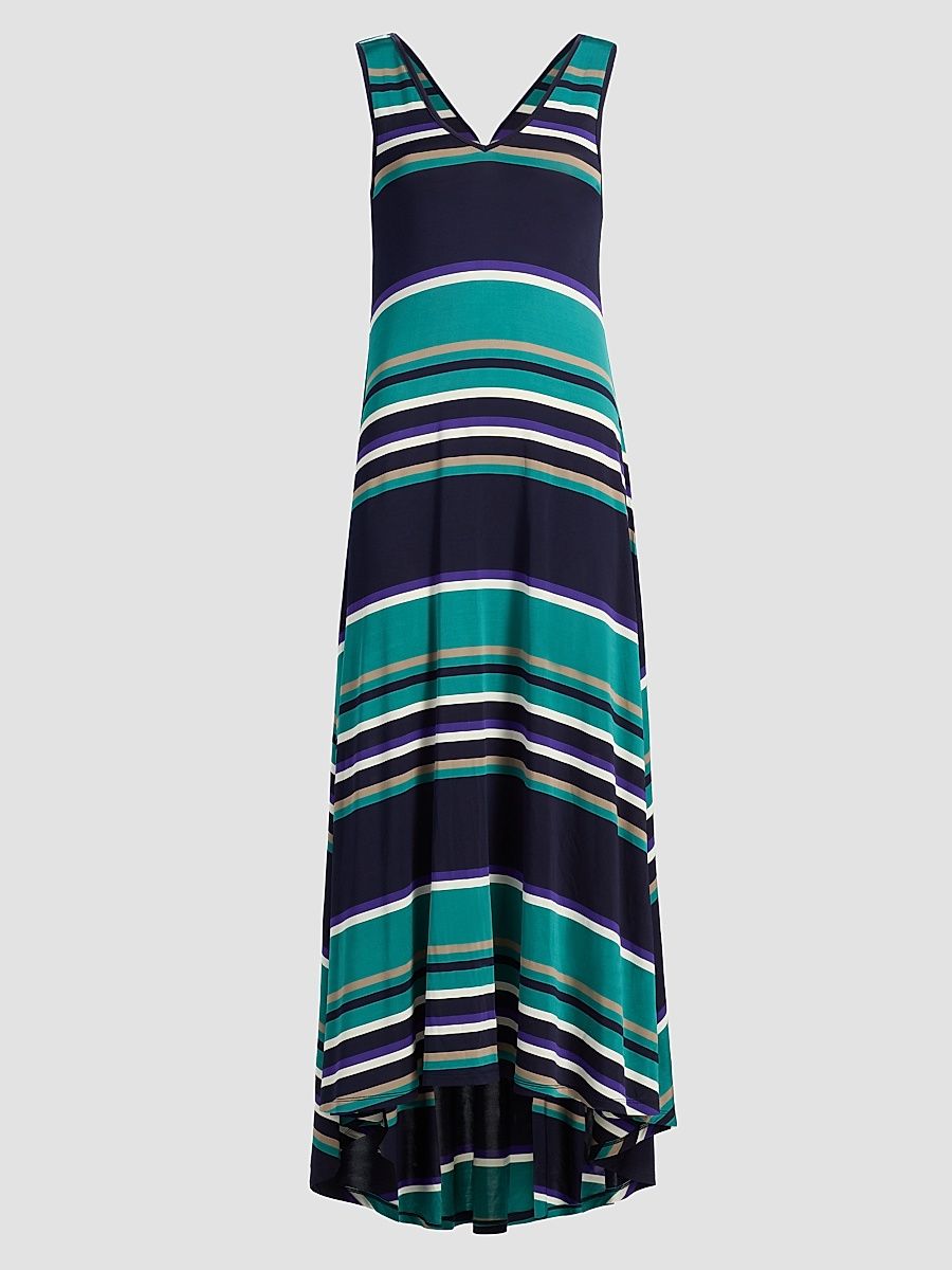 Women's Holly Striped Midi Dress - Jade Stripe Combo - Size XXS