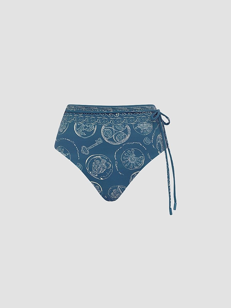 Women's Lucky High-Rise Bikini Brief - Blue - Size Large
