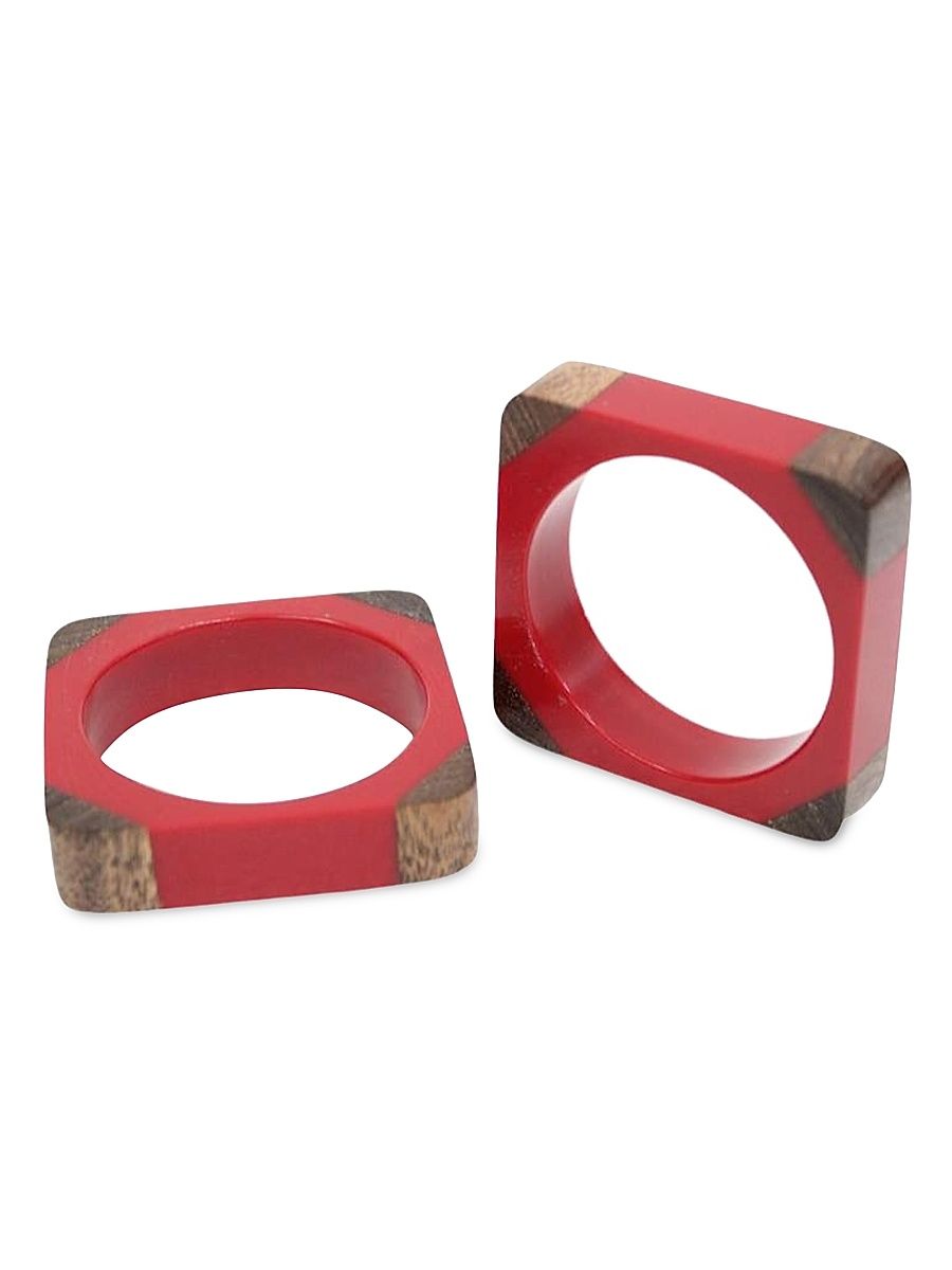 Quatro Napkin Ring, Set of 4 - Red