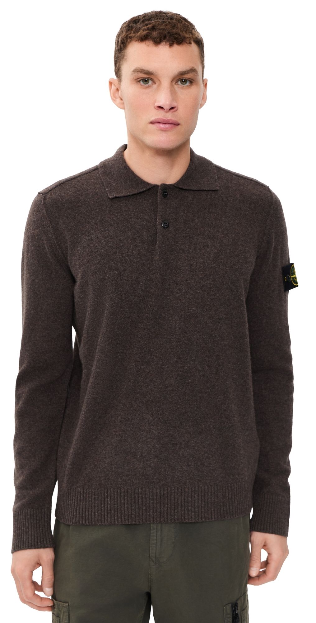 Stone Island Polo Sweater Melange Lead M