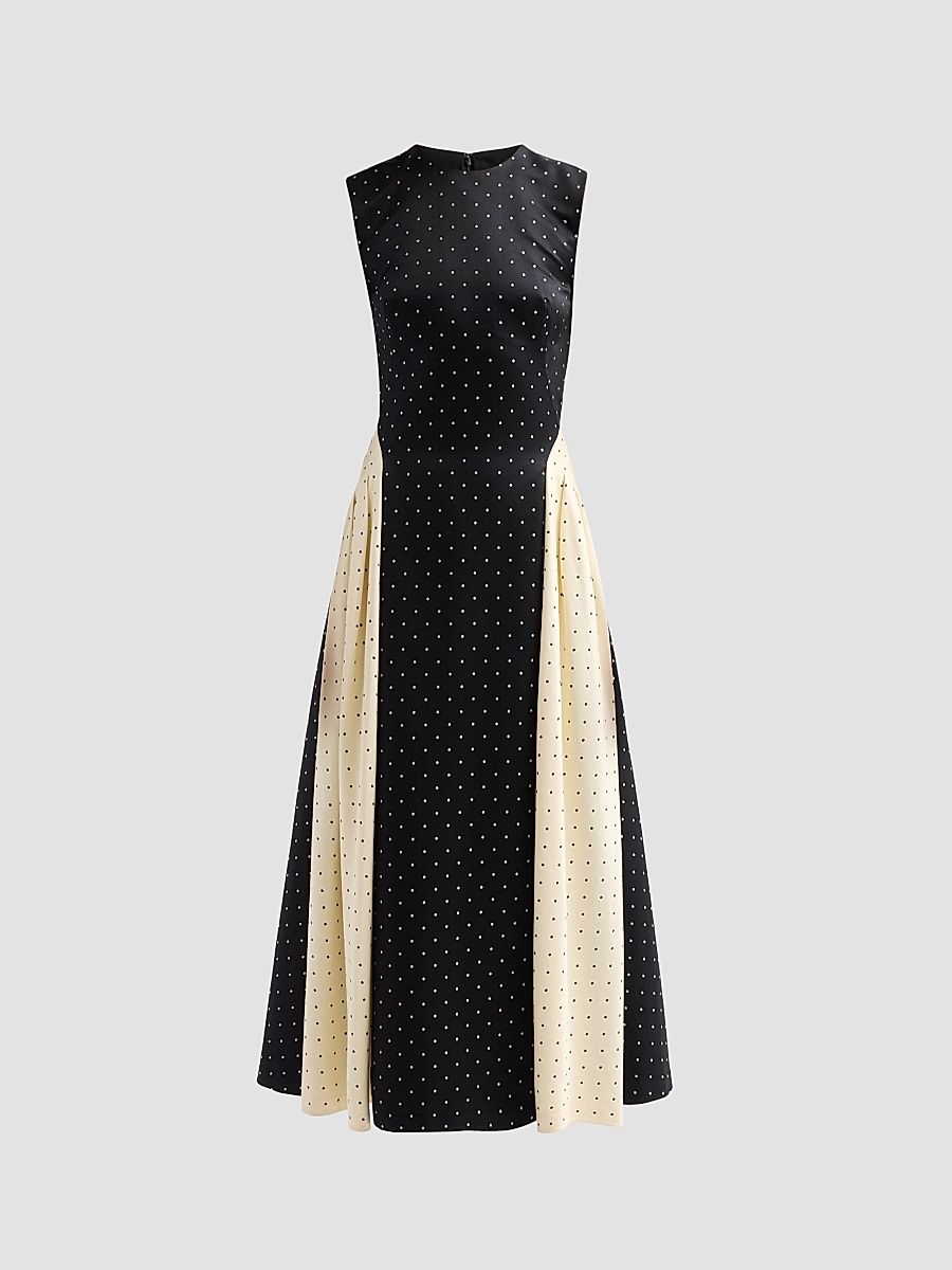 Women's Alexis Polka Dot Jacquard Midi-Dress - Black - Size 16