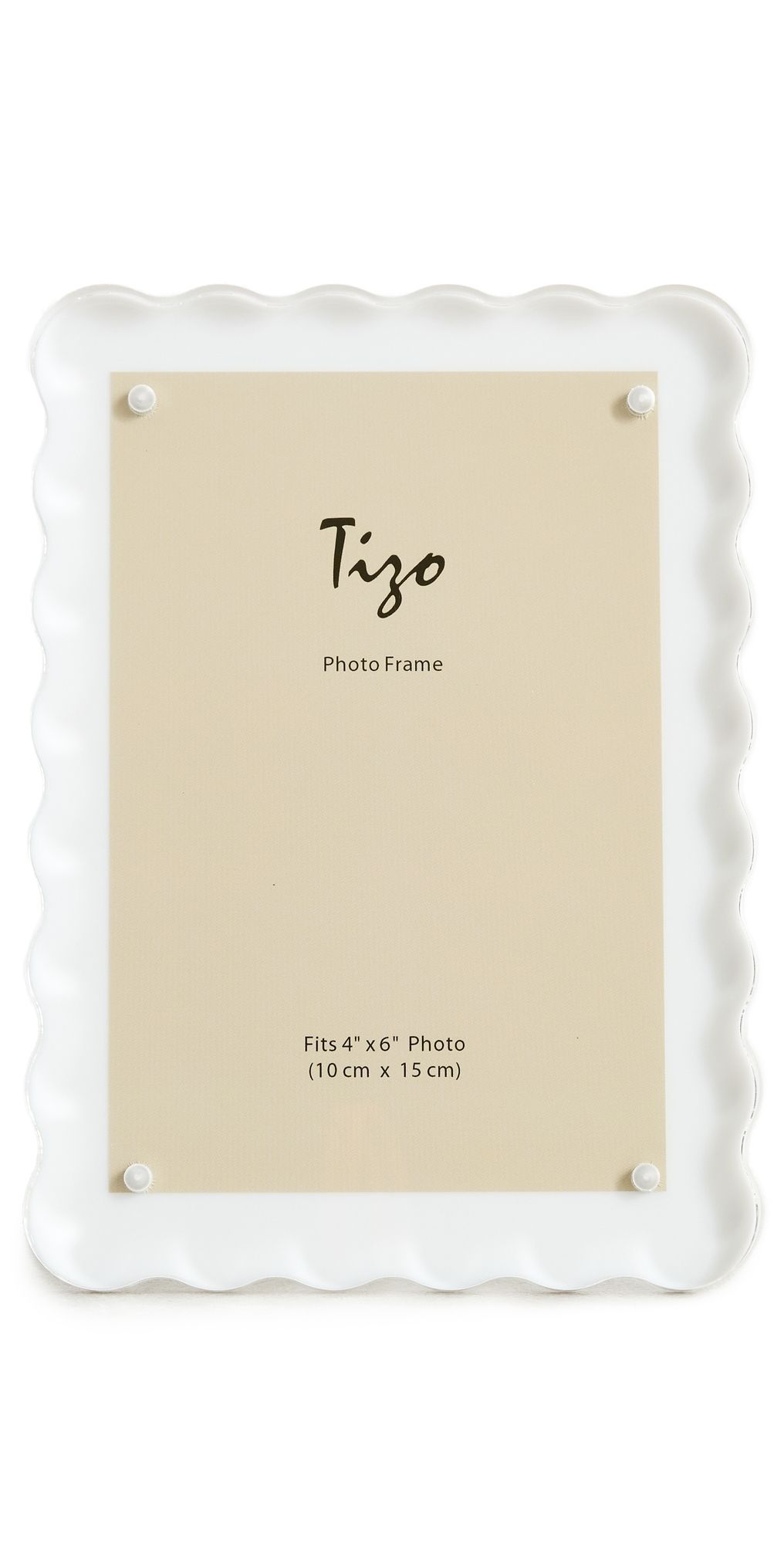 Tizo Design Lucite Frame Wave Design White 4x6 White One Size