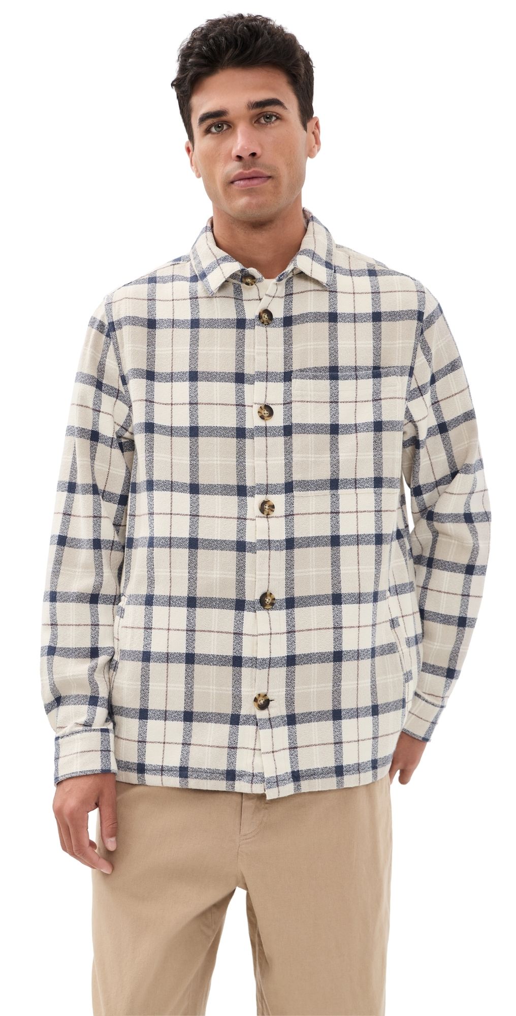 Barbour Vennel Textured Tartan Overshirt Oban Mist Tartan M