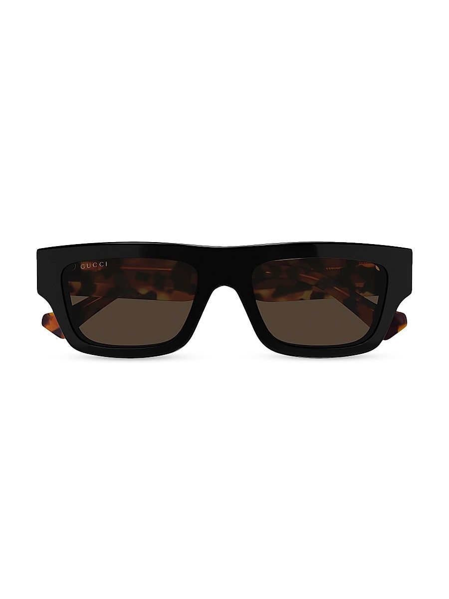 Men's Web Studi 55MM Acetate Rectangular Sunglasses - Black Multi