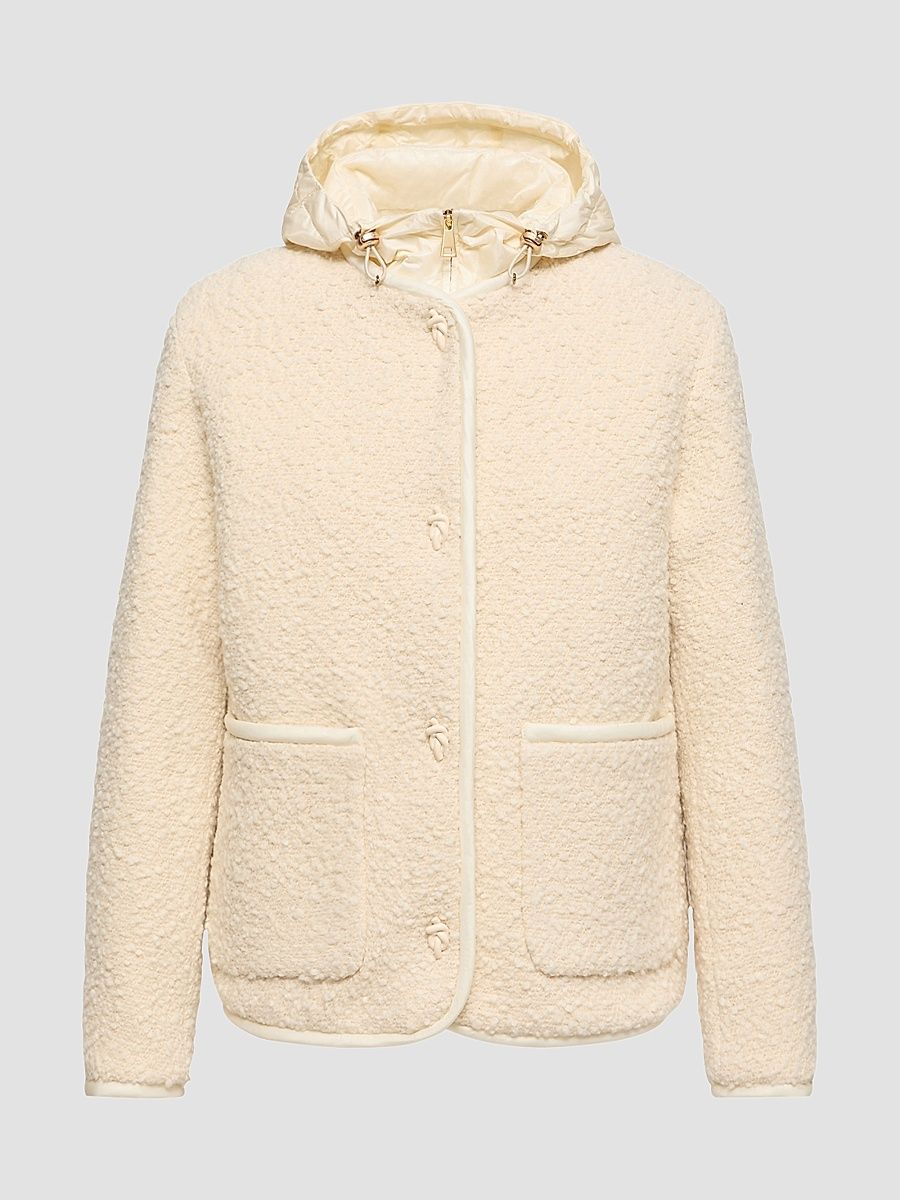 Women's Hylesine 3-in-1 Puffer Coat in Wool and Cotton Blend - White Ivory - Size XXL