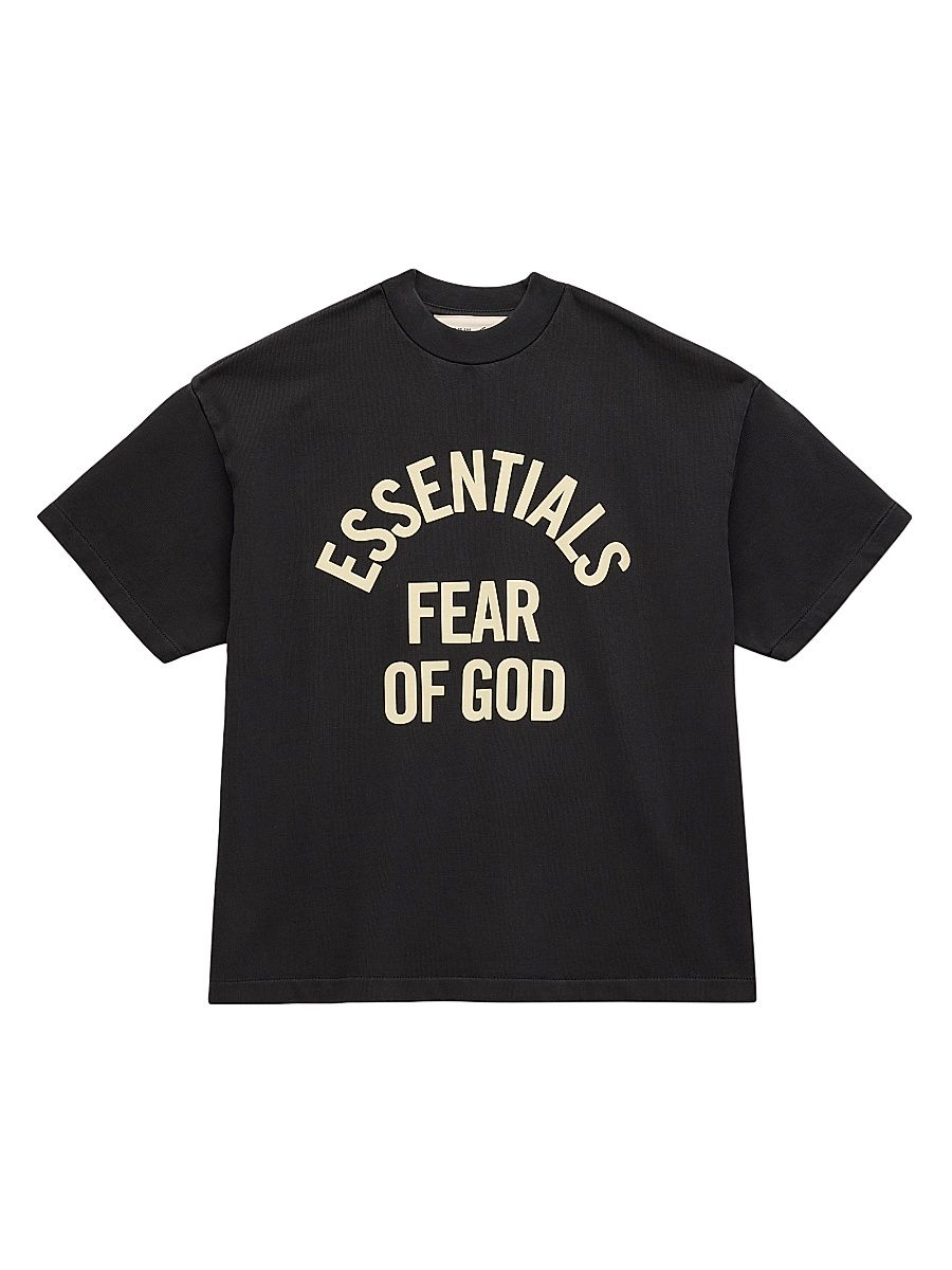 Little Kid's & Kid's Logo Crewneck T-Shirt - Faded Black - Size 12