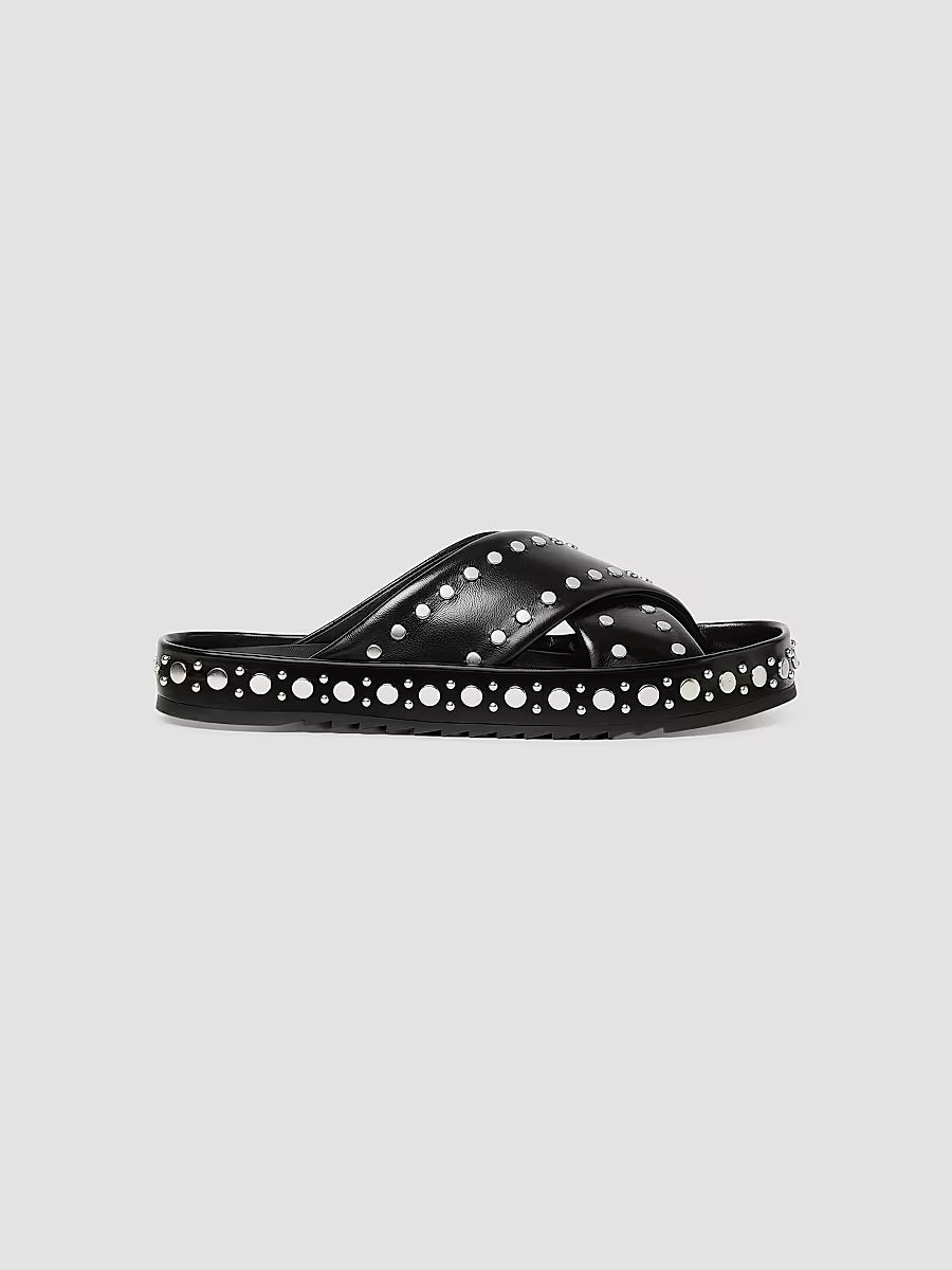 Women's Studded Crisscross Slides - Nero Palladio - Size 6 Sandals