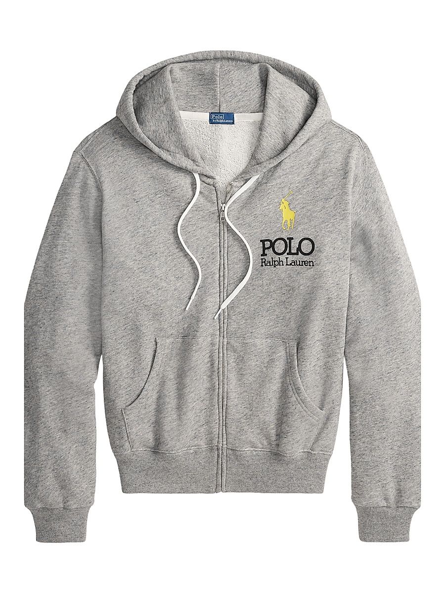 Women's Logo Cotton-Blend Zip-Front Hoodie - Dark Vintage Heather - Size XS