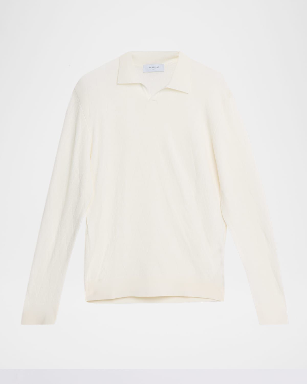 Men & apos;s Wool Chevron-Knit Johnny Collar Polo Sweater