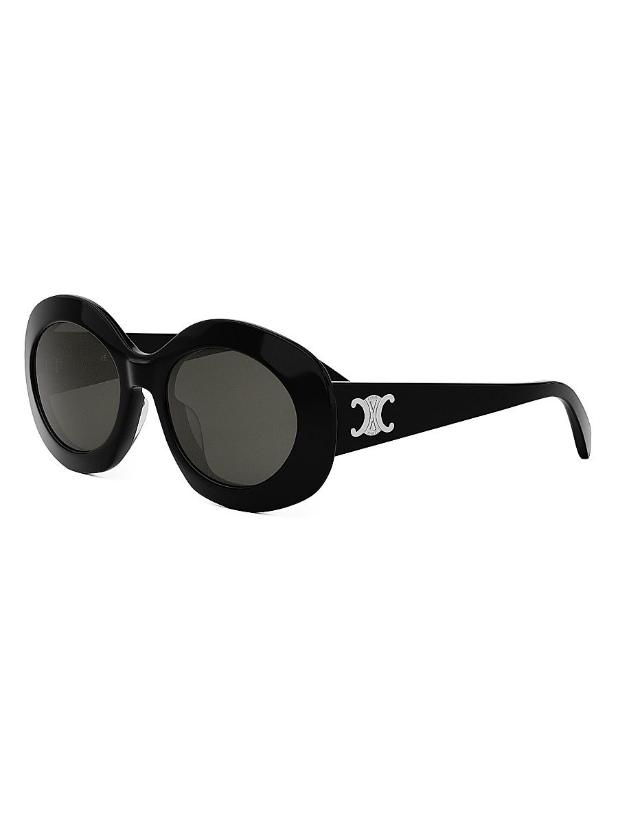 Women's Triomphe 54MM Round Sunglasses - Dark Grey Black