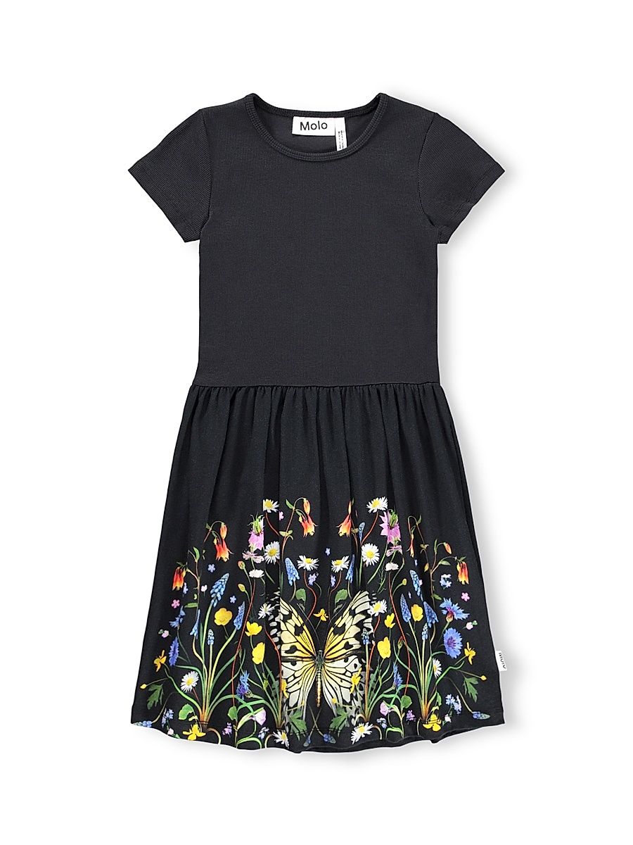 Little Girl's & Girl's Floral Butterfly Cotton Dress - Nouveau Butterfly - Size 11